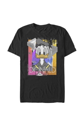 Men's Mickey & Friends Donald Duck Geometric Pattern Graphic Tee Black Small