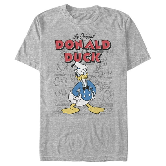 Men's Mickey & Friends Donald Duck Original Art Graphic Tee Athletic Heather Small