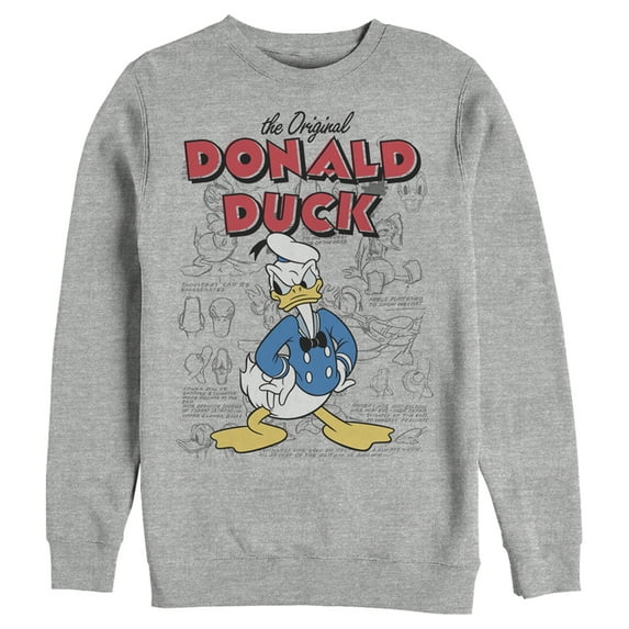 Men's Mickey & Friends Donald Duck Original Art Sweatshirt Athletic Heather X Large