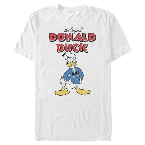 Men's Mickey & Friends Donald Duck Original Grump Graphic Tee White Large
