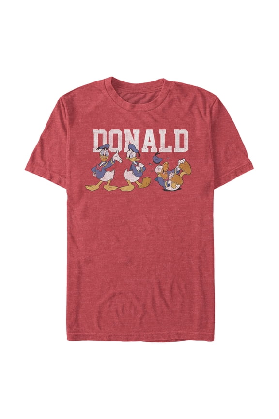Men's Mickey & Friends Donald Duck Poses Graphic Tee Red Heather 2X Large