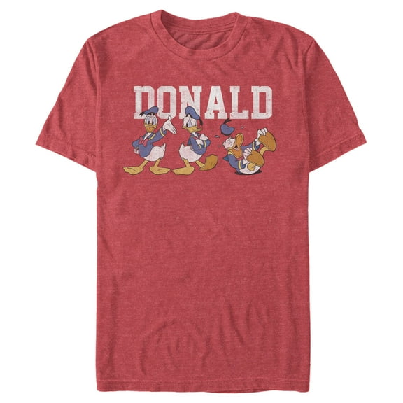 Men's Mickey & Friends Donald Duck Poses  Graphic Tee Red Heather Large
