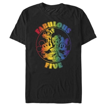 Men's Mickey & Friends Fabulous Five  Graphic Tee Black Small