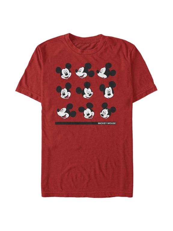 Men's Mickey & Friends Facial Expressions Graphic Tee Red Large