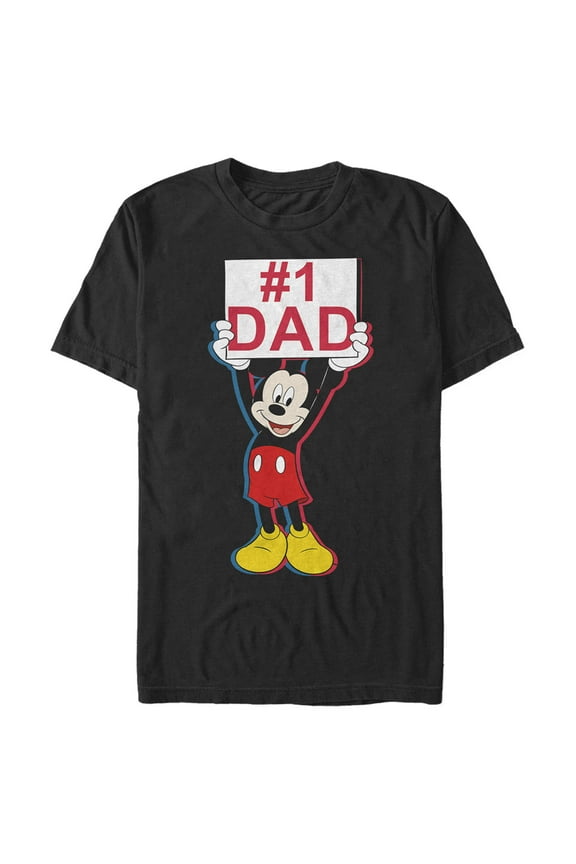 Men's Mickey & Friends Father's Day #1 Dad Graphic Tee Black Medium