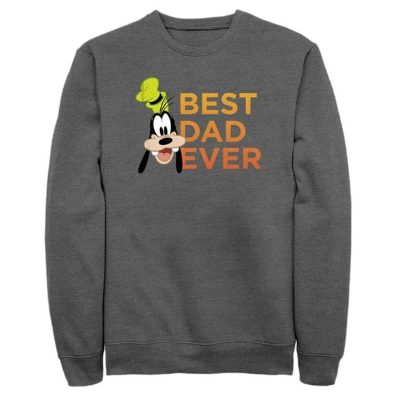Men's Mickey & Friends Father's Day Best Goofy Dad Ever  Sweatshirt Charcoal Heather 2X Large