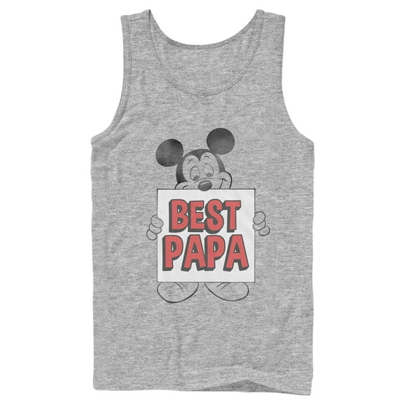 Men's Mickey & Friends Father's Day Best Papa Sign  Tank Top Athletic Heather Medium