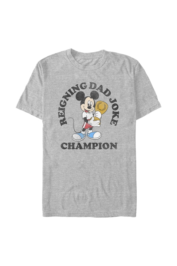 Men's Mickey & Friends Father's Day Dad Joke Champion Graphic Tee Athletic Heather X Large