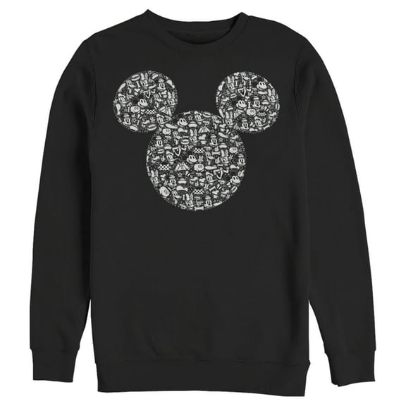 Men's Mickey & Friends Filled With Faces  Sweatshirt Black Small