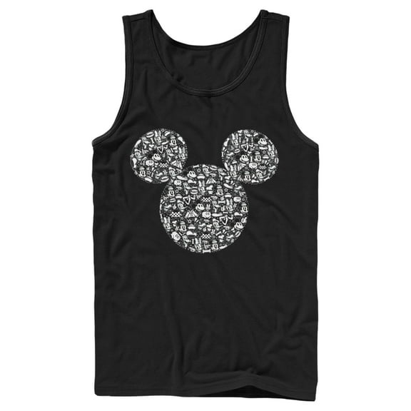 Men's Mickey & Friends Filled With Faces Tank Top Black 2X Large