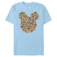 thumbnail image 1 of Men's Mickey & Friends Floral Filled Mickey Face Silhouette Graphic Tee Light Blue Medium, 1 of 4