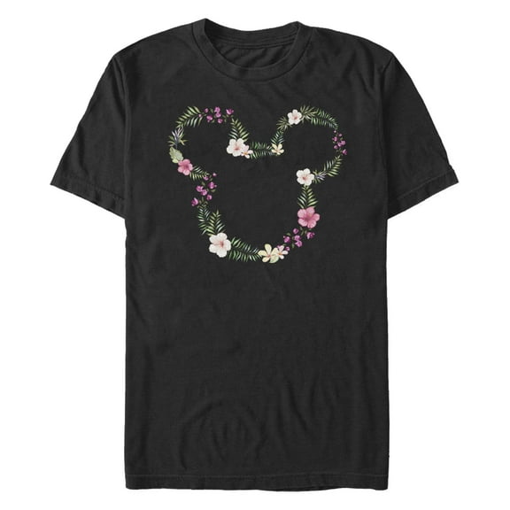 Men's Mickey & Friends Floral Logo  Graphic T-Shirt