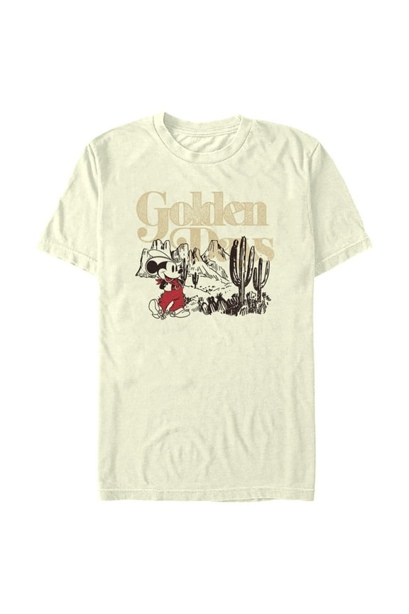 Men's Mickey & Friends Golden Days Cowboy Mouse Graphic Tee Beige Medium