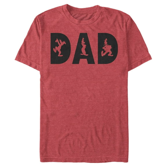 Men's Mickey & Friends Goofy Dad Silhouette Graphic Tee Red Heather Large