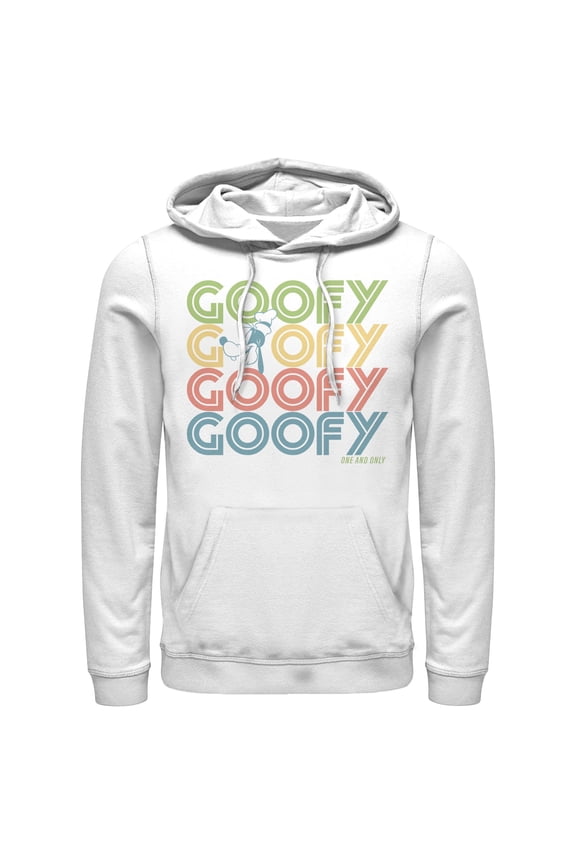 Men's Mickey & Friends Goofy Name Stack Pull Over Hoodie