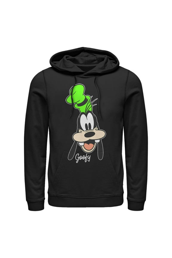 Men's Mickey & Friends Goofy Portrait  Pull Over Hoodie Black Large