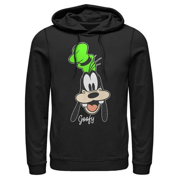 Men's Mickey & Friends Goofy Portrait  Pull Over Hoodie Black Small