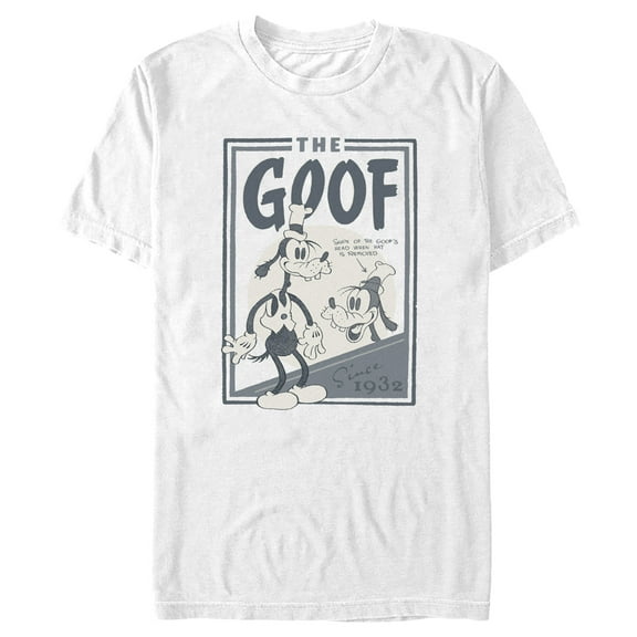 Men's Mickey & Friends Goofy The Goof Poster  Graphic Tee White Large
