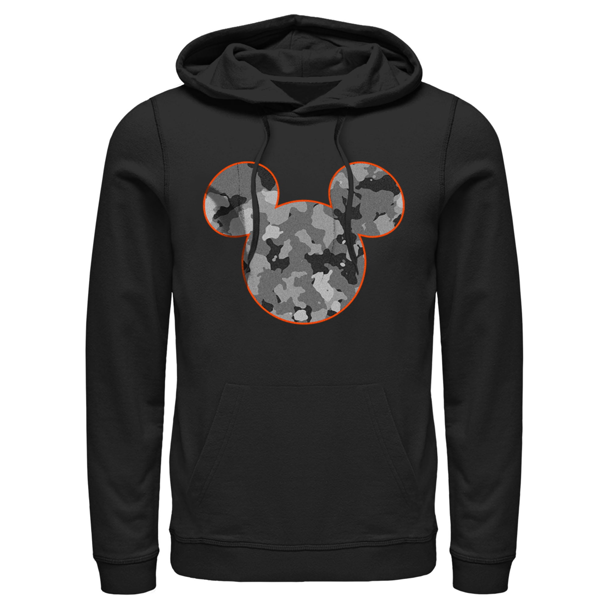 Men s Mickey Friends Gray Camo Mickey Mouse Logo Pull Over Hoodie Black X Large Walmart