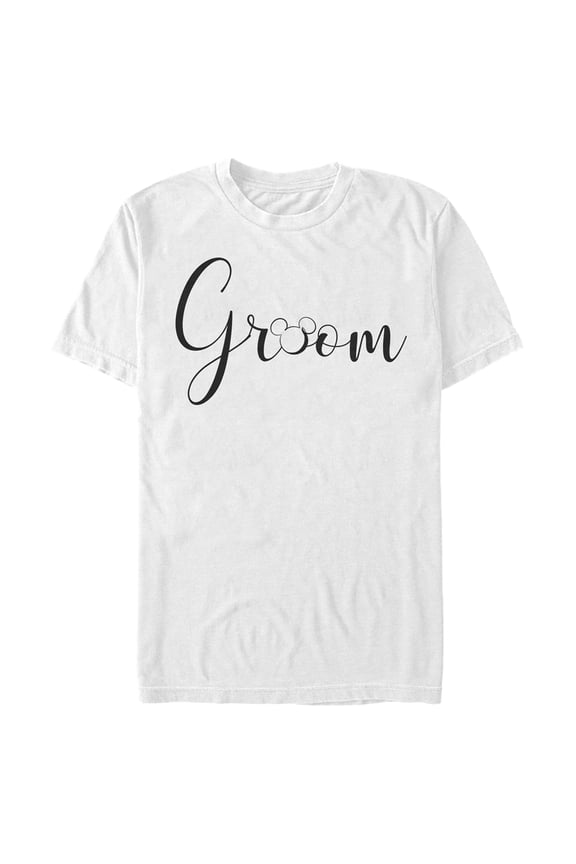 Men's Mickey & Friends Groom Silhouette Graphic Tee White Medium