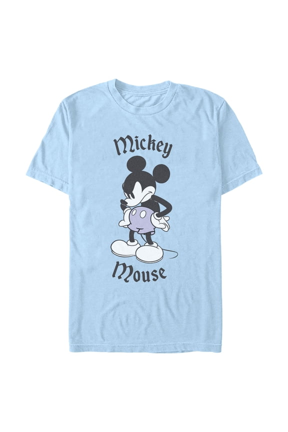 Men's Mickey & Friends Grouchy Pose Graphic Tee Light Blue 2X Large