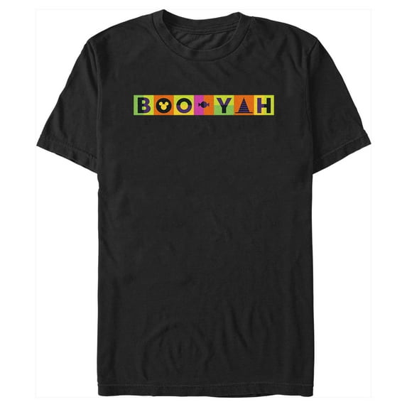 Men's Mickey & Friends Halloween Boo-Yah Logo Graphic Tee Black 2X Large