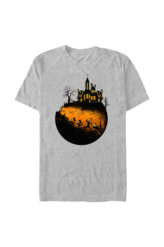 Men's Mickey & Friends Halloween Haunted Mansion Graphic Tee Athletic Heather 2X Large