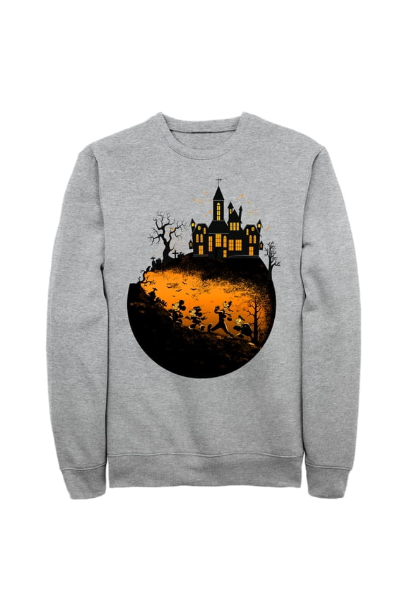 Men's Mickey & Friends Halloween Haunted Mansion Sweatshirt Athletic Heather Large