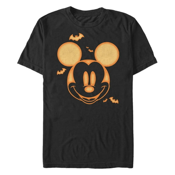 Men's Mickey & Friends Halloween Pumpkin Face  Graphic Tee Black X Large