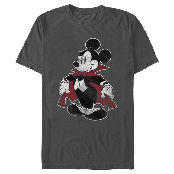 Men's Mickey & Friends Halloween Retro Vampire Graphic Tee Charcoal Small