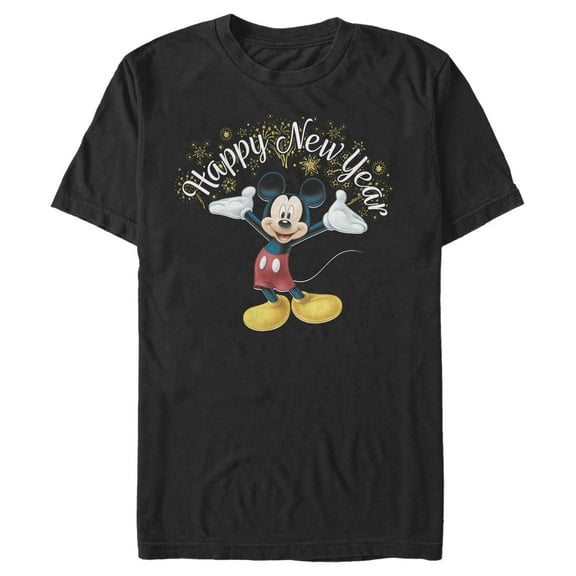 Men's Mickey & Friends Happy New Year Fireworks Graphic T-Shirt