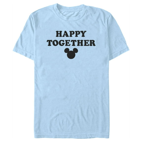 Men's Mickey & Friends Happy Together Silhouette Logo Graphic Tee Light Blue X Large