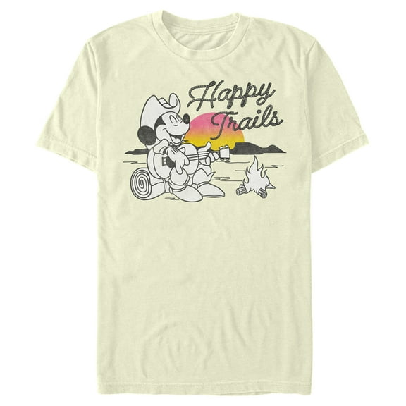 Men's Mickey & Friends Happy Trails Graphic Tee Beige Large