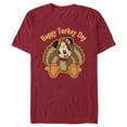 thumbnail image 1 of Men's Mickey & Friends Happy Turkey Day Graphic Tee Cardinal Large, 1 of 5