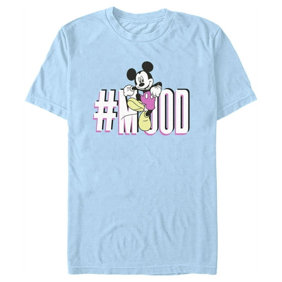 Men's Mickey & Friends Hashtag Mood  Graphic Tee Light Blue 3X Large