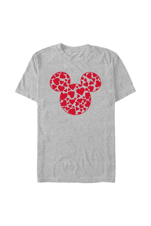 Men's Mickey & Friends Heart Silhouette Graphic Tee Athletic Heather X Large
