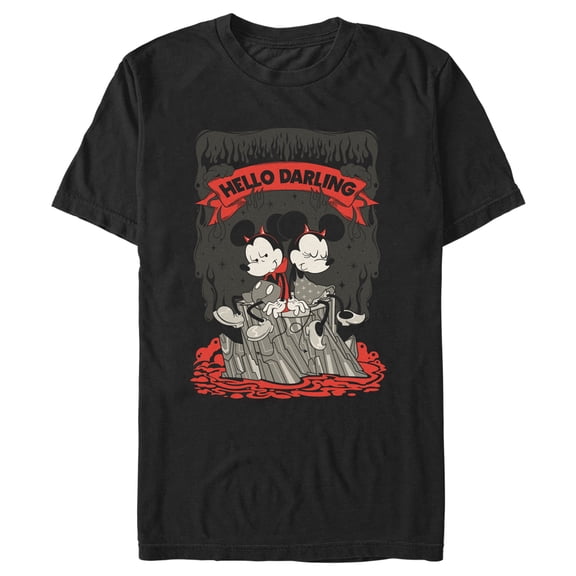 Men's Mickey & Friends Hello Darling Graphic Tee Black 3X Large