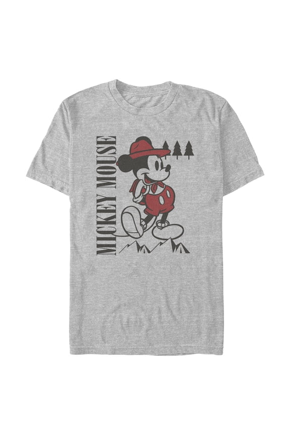 Men's Mickey & Friends Hike Explorer Mousey Graphic Tee Athletic Heather Large