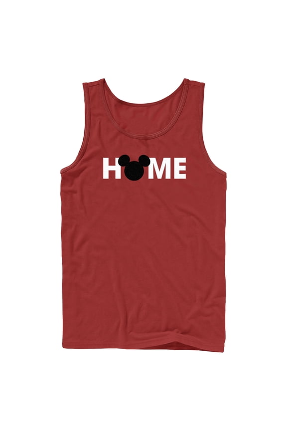 Men's Mickey & Friends Home Mickey Mouse Logo Tank Top Red X Large