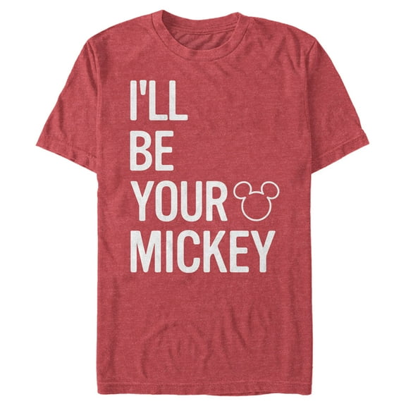 Men's Mickey & Friends I'll Be Your Mickey  Graphic Tee Red Heather X Large