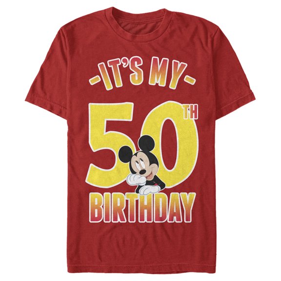Men's Mickey & Friends It's My 50th Birthday  Graphic Tee Red 3X Large