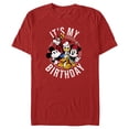 thumbnail image 1 of Men's Mickey & Friends It's My Birthday Group Shot Graphic Tee Red X Large, 1 of 5