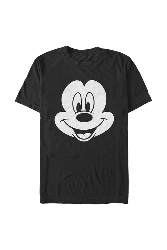 Men's Mickey & Friends Large Face Graphic Tee Black X Large