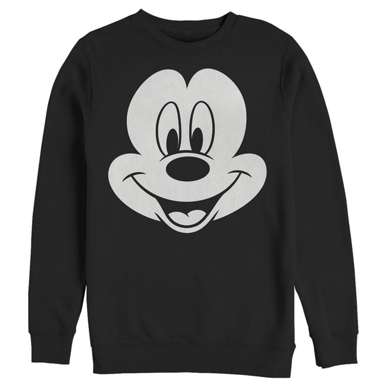 Men's Mickey & Friends Large Face Sweatshirt Black X Large