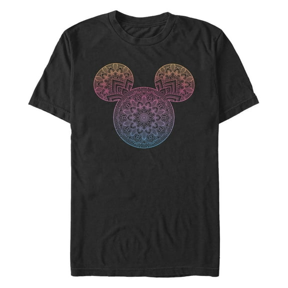 Men's Mickey & Friends Mandala Logo  Graphic Tee Black 2X Large