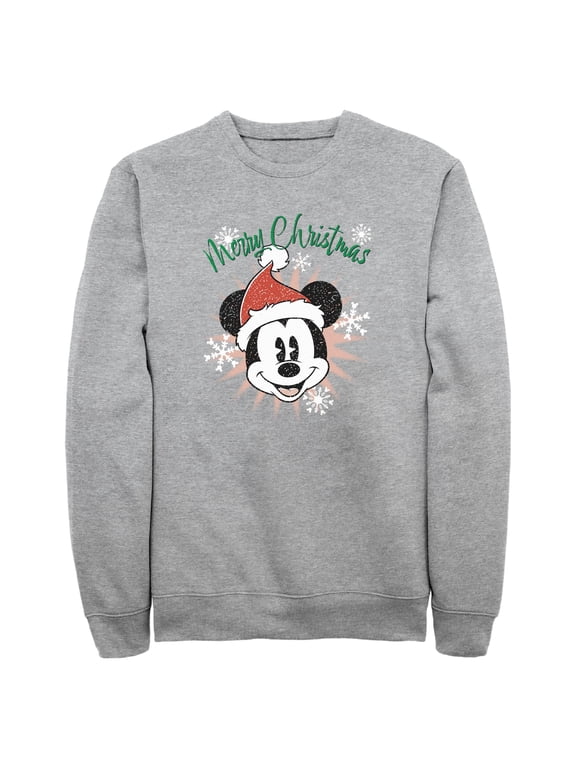 Men's Mickey & Friends Merry Christmas Distressed Mickey Sweatshirt