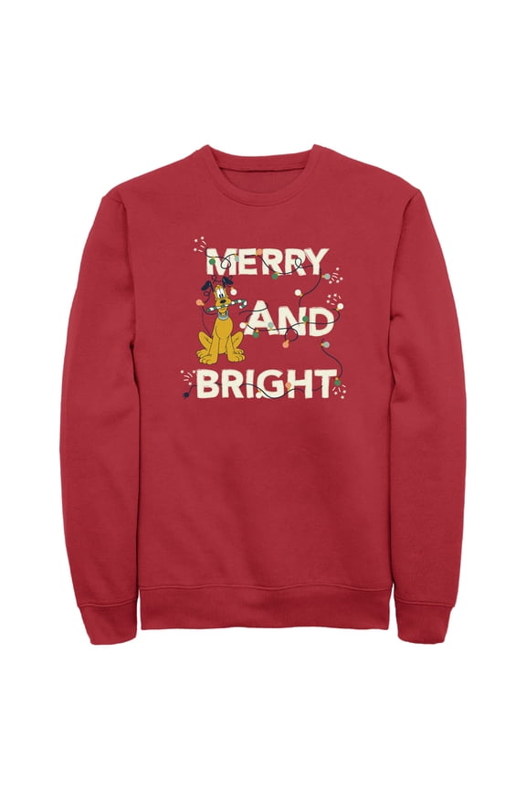 Men's Mickey & Friends Merry and Bright Pluto Sweatshirt Red 2X Large