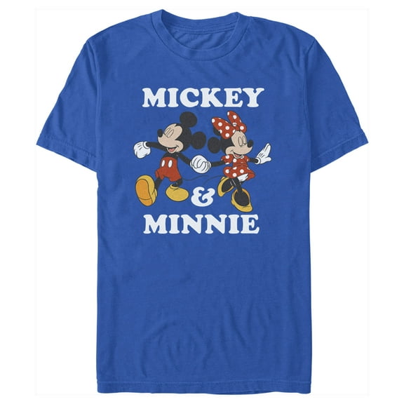Men's Mickey & Friends Mickey & Minnie Couple  Graphic Tee Royal Blue Small
