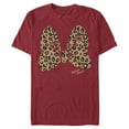 thumbnail image 1 of Men's Mickey & Friends Mickey & Minnie Mouse Cheetah Print Bow Signature Graphic Tee Cardinal 2X Large, 1 of 4