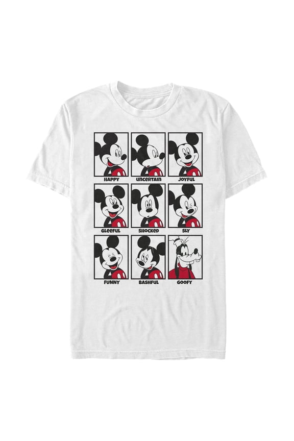 Men's Mickey & Friends Mickey Mouse All Emotions Grid Graphic Tee White 2X Large